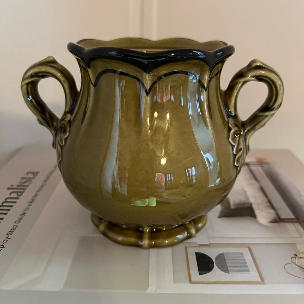 Vintage Metlox Poppytrail La Mancha Green sugar bowl